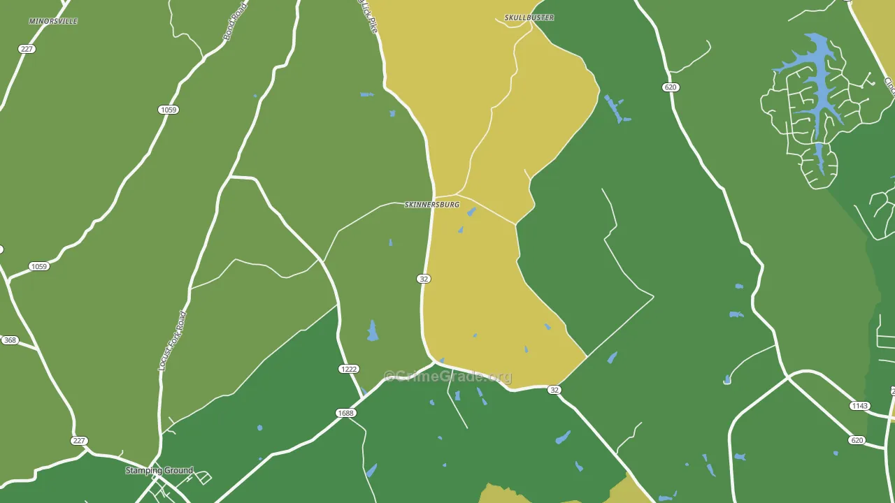 Skinnersburg, KY Map of Drug-Related Crime Rates