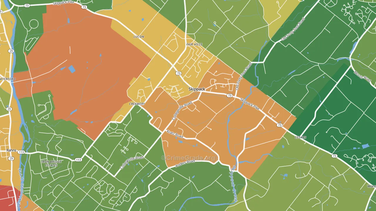 Skippack, PA Map of Drug-Related Crime Rates