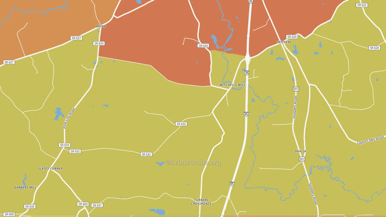 Skippers, VA Map of Drug-Related Crime Rates