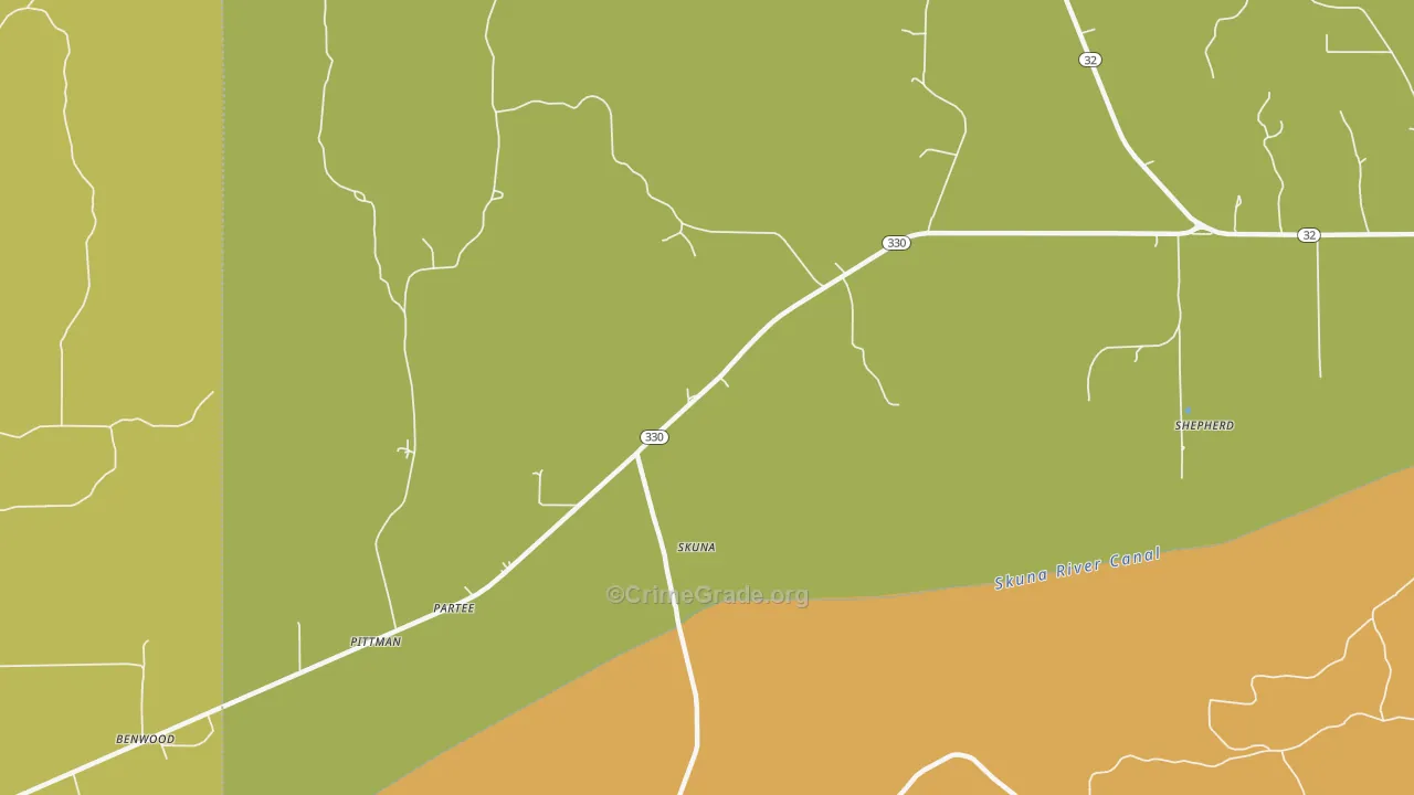 Skuna, MS Map of Drug-Related Crime Rates
