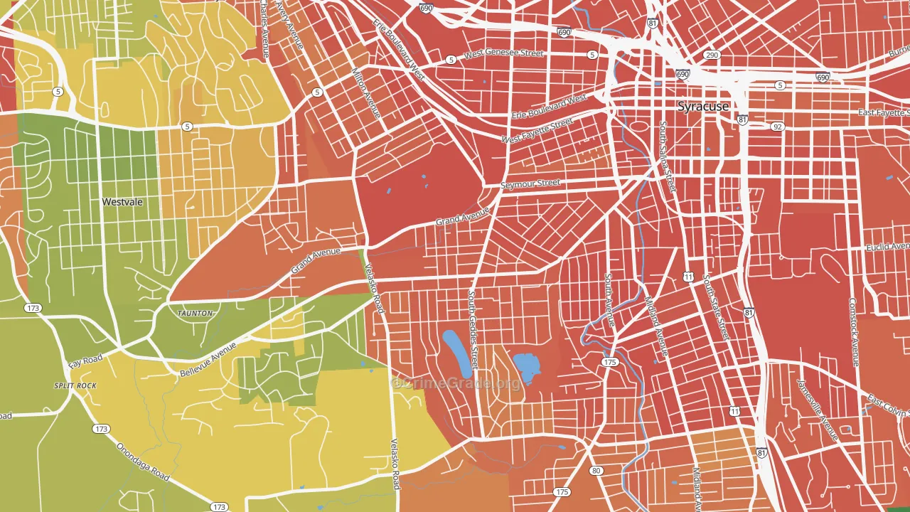 Skunk City, Syracuse, NY Map of Drug-Related Crime Rates