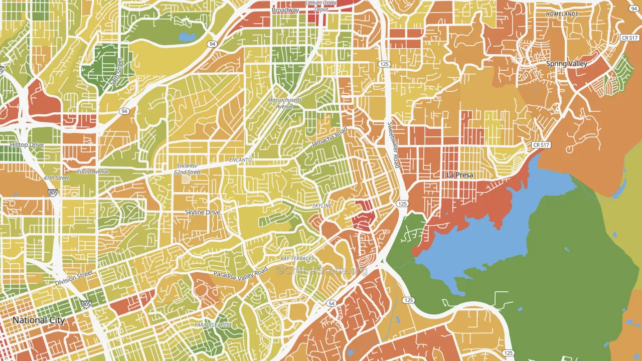 Sky Line, San Diego, CA Map of Drug-Related Crime Rates