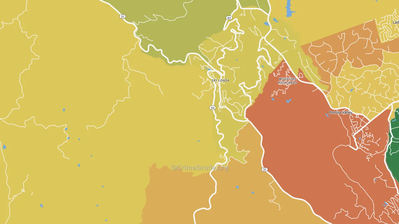 Sky Londa, CA Map of Drug-Related Crime Rates