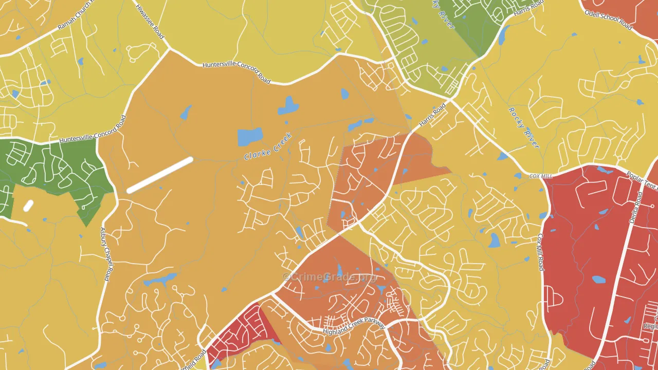 Skybrook, Huntersville, NC Map of Drug-Related Crime Rates