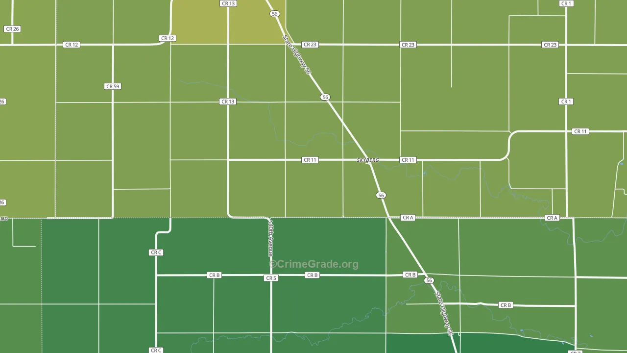 Skyburg, MN Map of Drug-Related Crime Rates