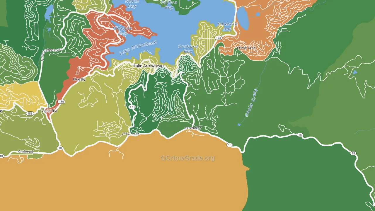 Skyforest, CA Map of Drug-Related Crime Rates