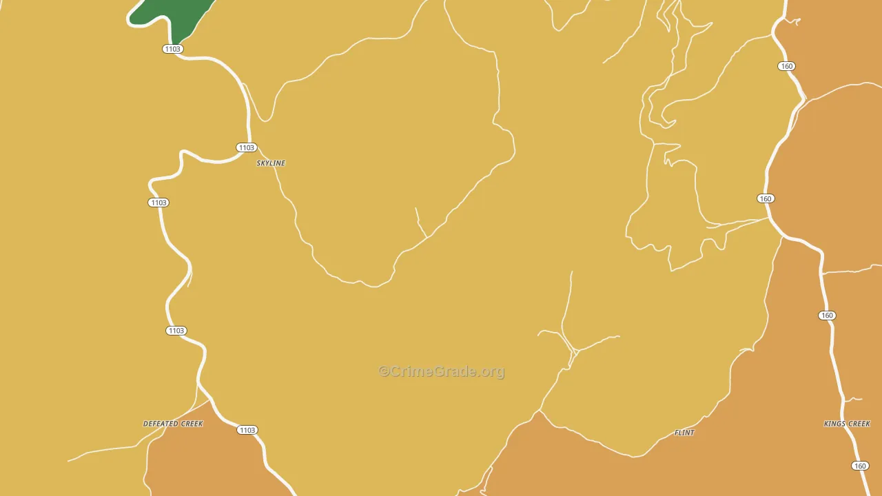 Skyline, KY Map of Drug-Related Crime Rates