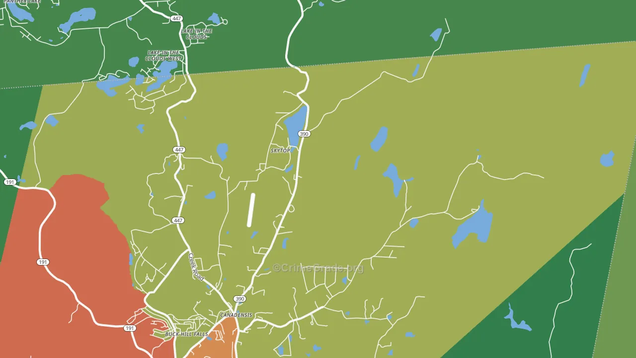 Skytop, PA Map of Drug-Related Crime Rates