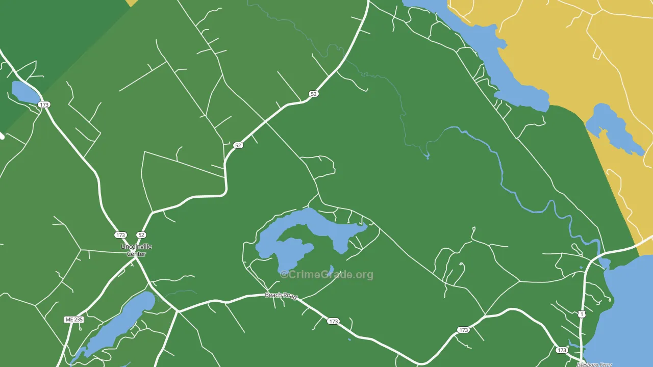Slab City, ME Map of Drug-Related Crime Rates