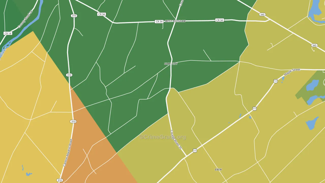 Slab City, NY Map of Drug-Related Crime Rates