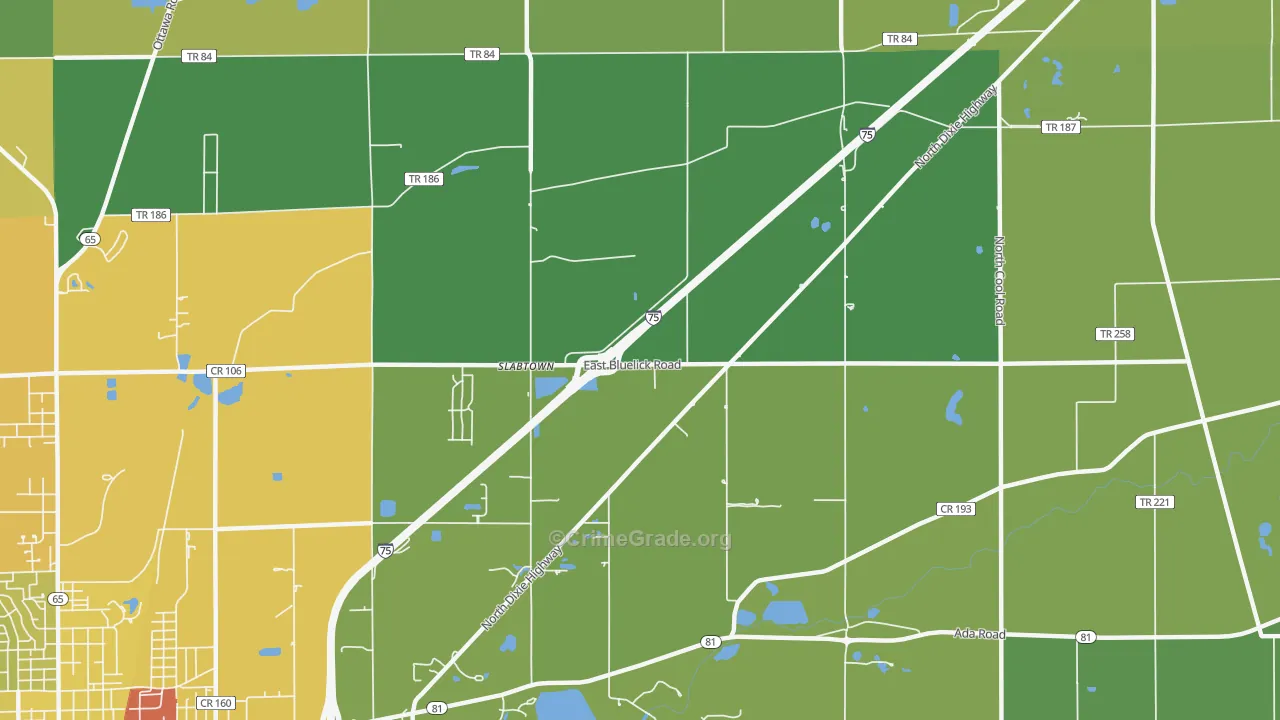 Slabtown, OH Map of Drug-Related Crime Rates