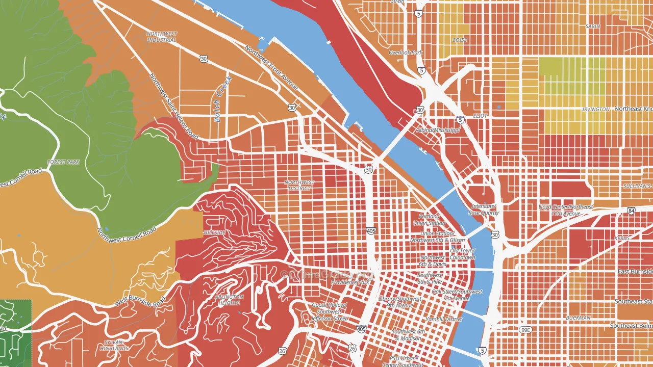 Slabtown, Portland, OR Map of Drug-Related Crime Rates
