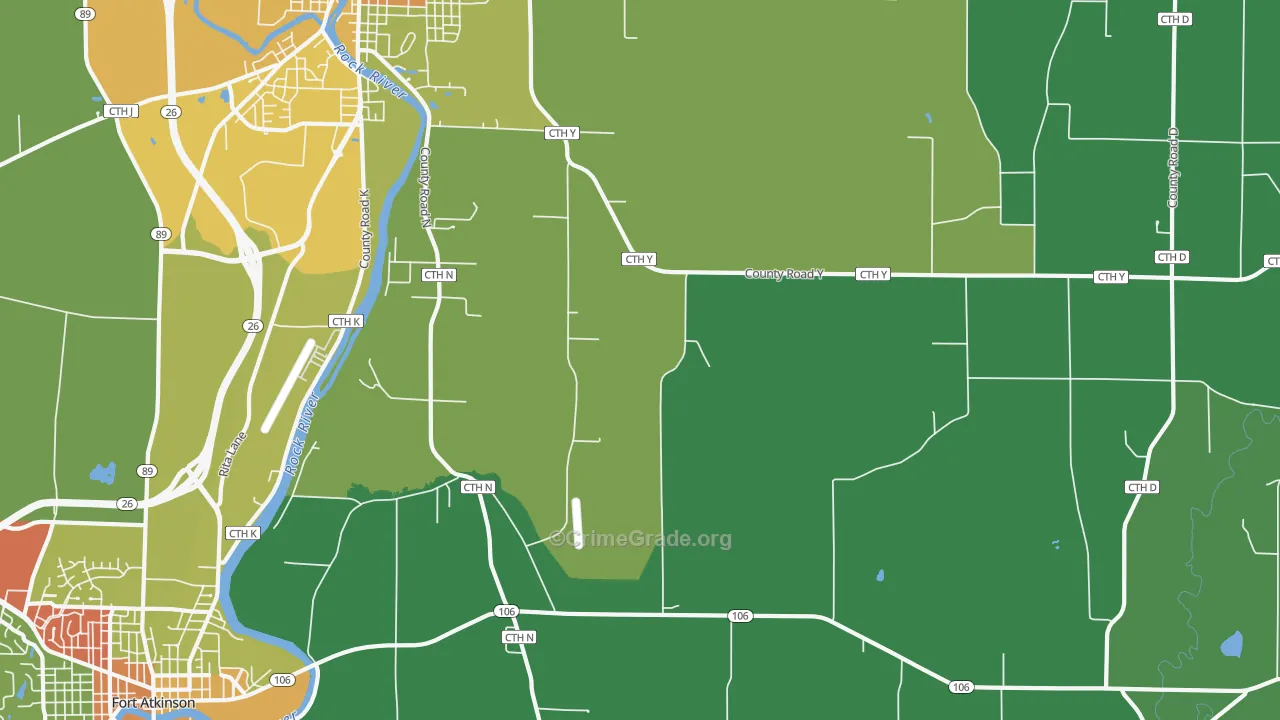 Slabtown, WI Map of Drug-Related Crime Rates