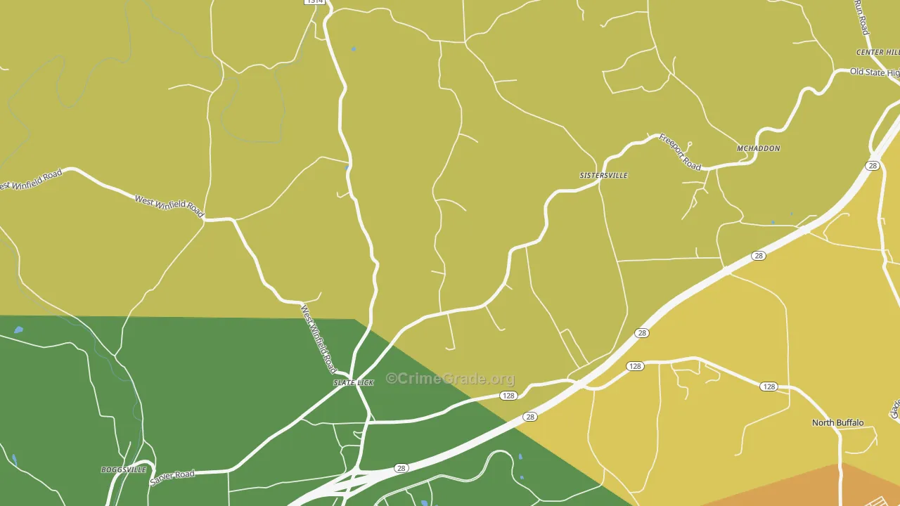 Slate Lick, PA Map of Drug-Related Crime Rates