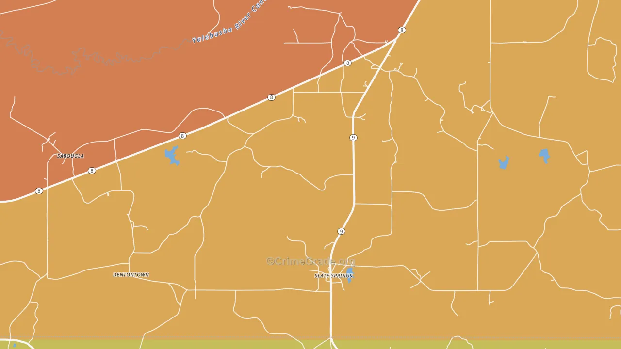 Slate Spring, MS Map of Drug-Related Crime Rates