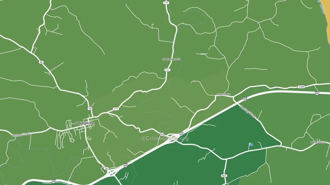 Slate Valley, KY Map of Drug-Related Crime Rates