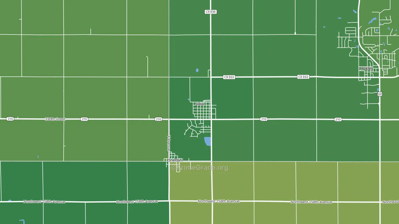 Slater, IA Map of Drug-Related Crime Rates