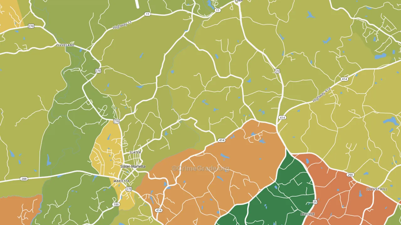 Slater, SC Map of Drug-Related Crime Rates