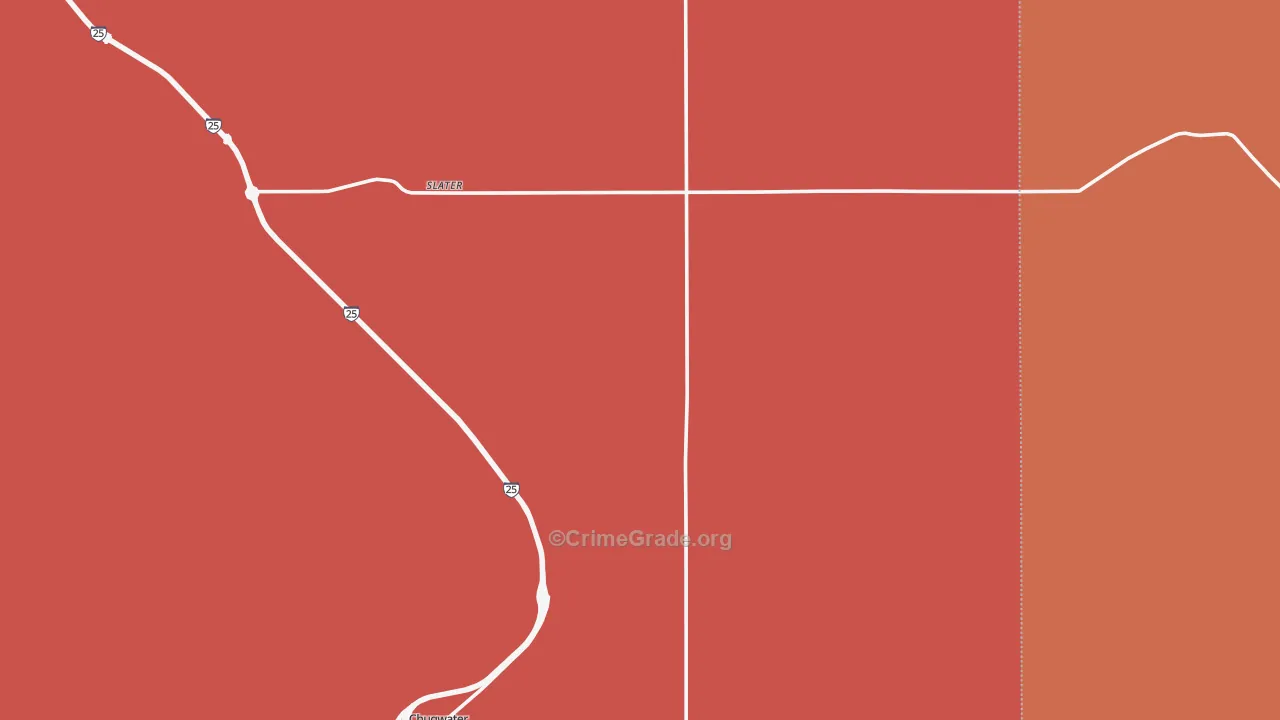 Slater, WY Map of Drug-Related Crime Rates