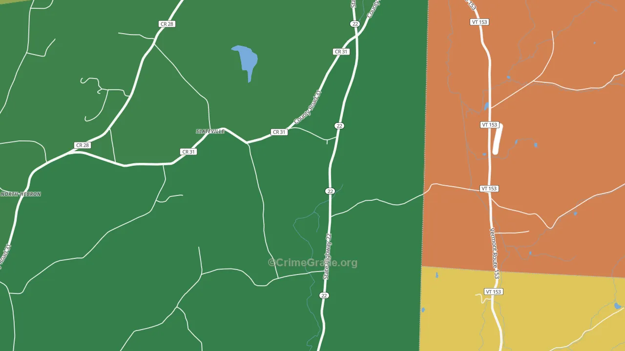 Slateville, NY Map of Drug-Related Crime Rates