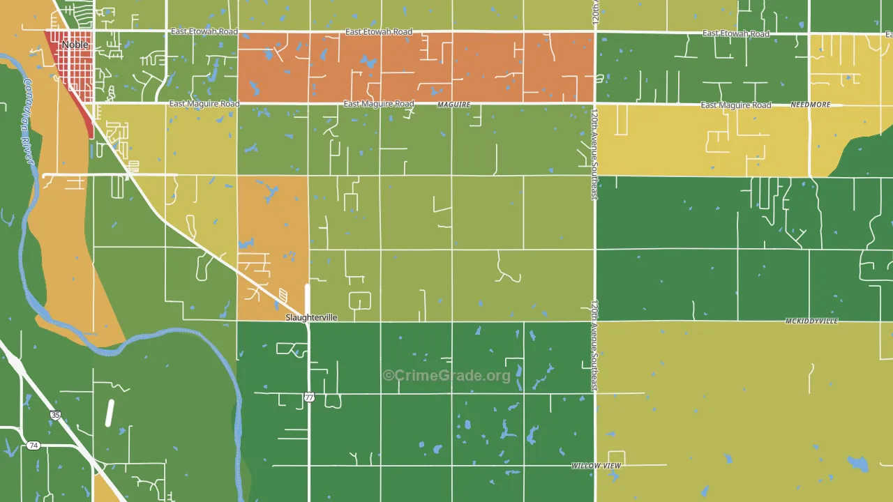 Slaughterville, OK Map of Drug-Related Crime Rates