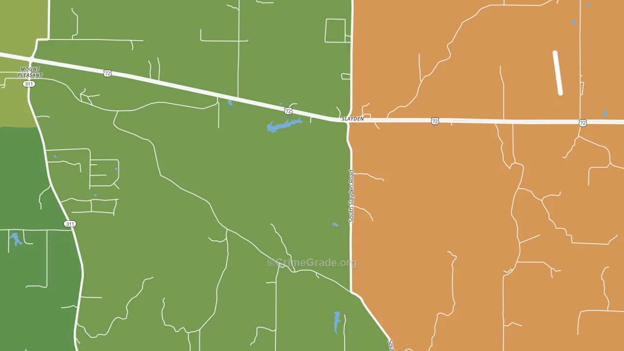 Slayden, MS Map of Drug-Related Crime Rates