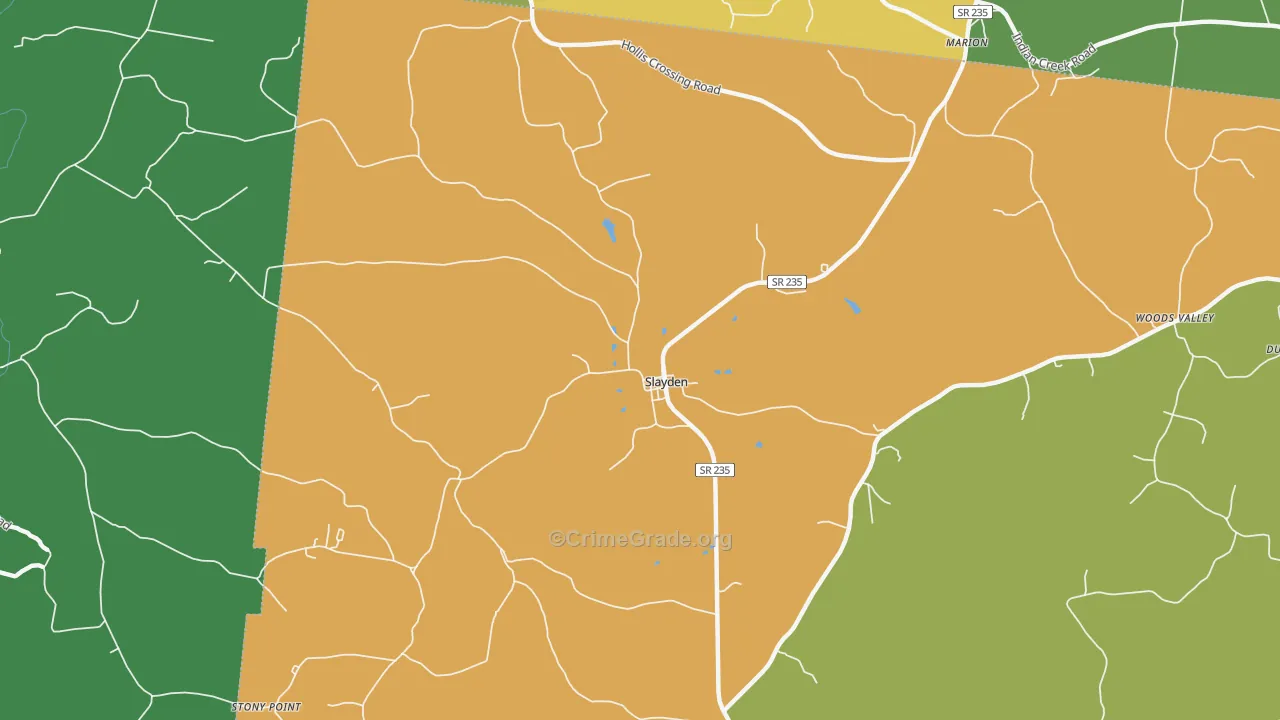 Slayden, TN Map of Drug-Related Crime Rates