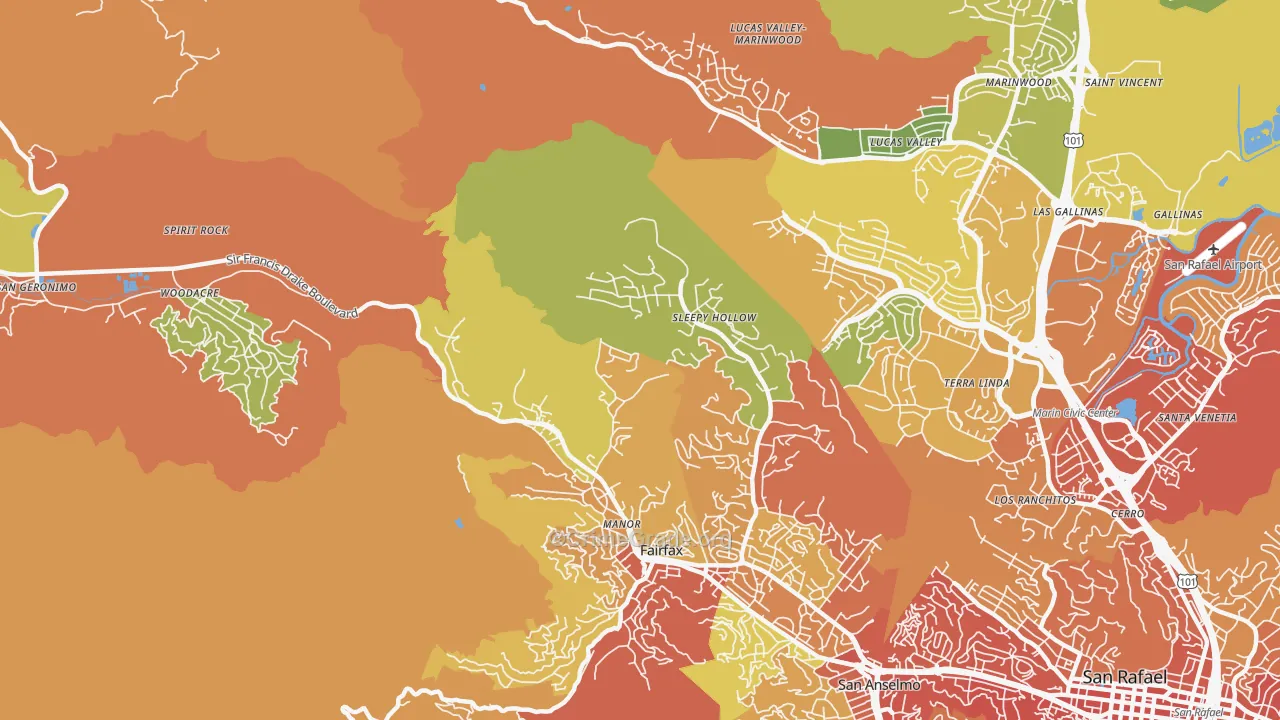Sleepy Hollow, CA Map of Drug-Related Crime Rates