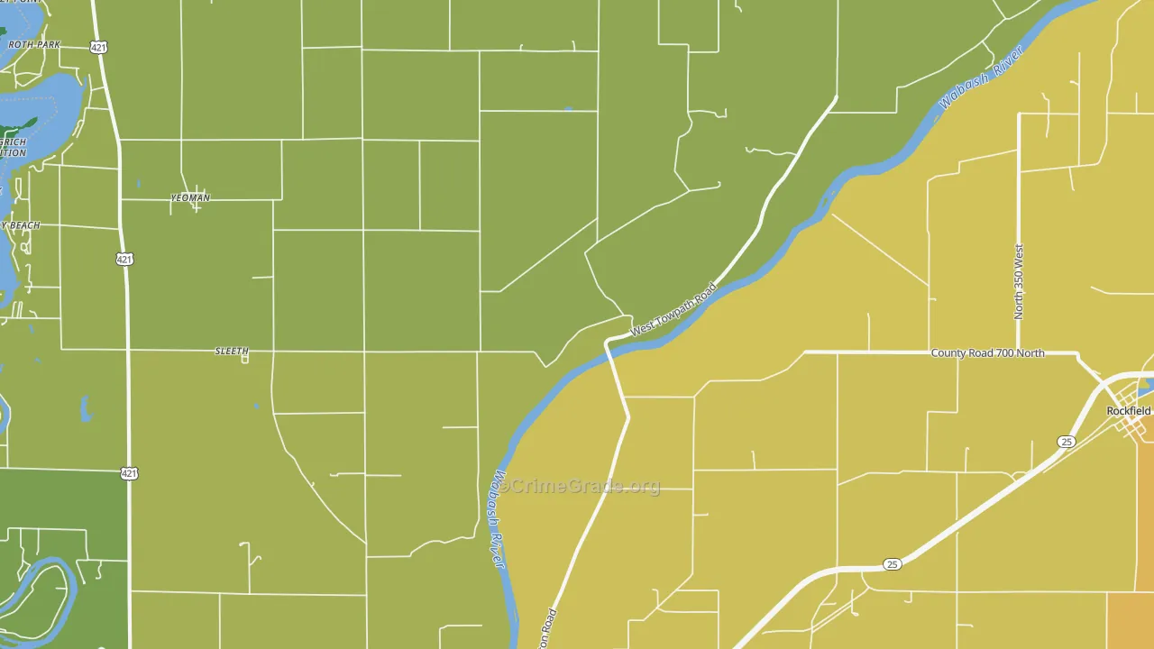 Sleeth, IN Map of Drug-Related Crime Rates