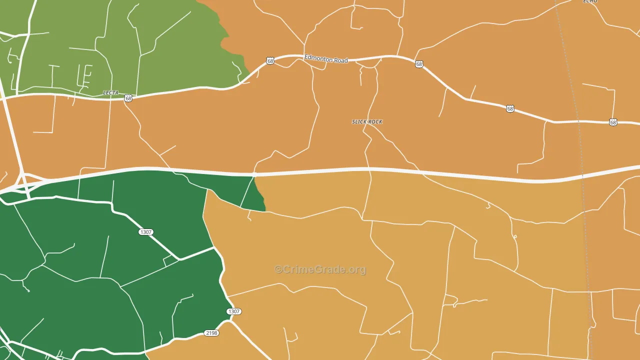 Slick Rock, KY Map of Drug-Related Crime Rates