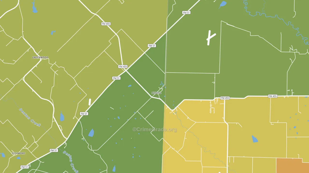 Slidell, TX Map of Drug-Related Crime Rates