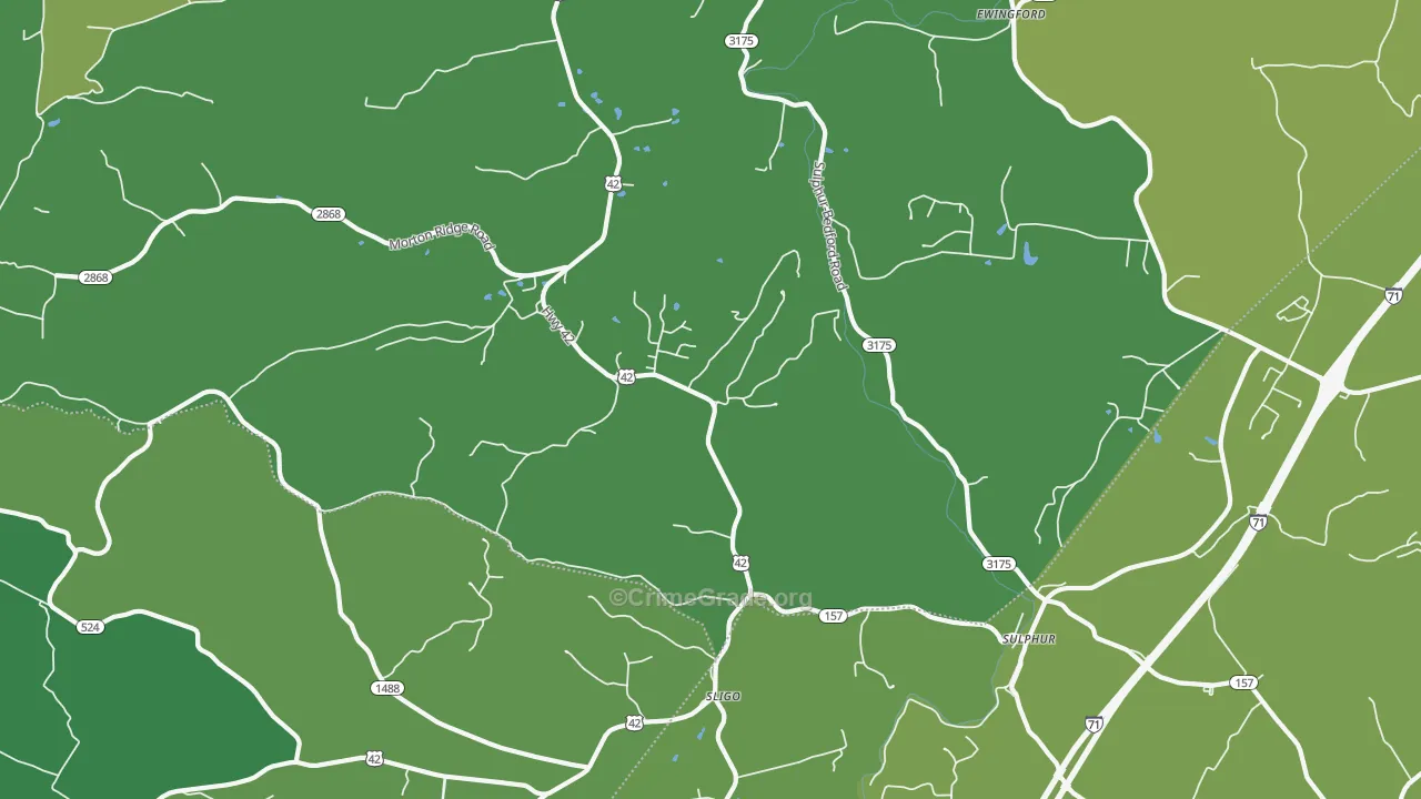 Sligo, KY Map of Drug-Related Crime Rates