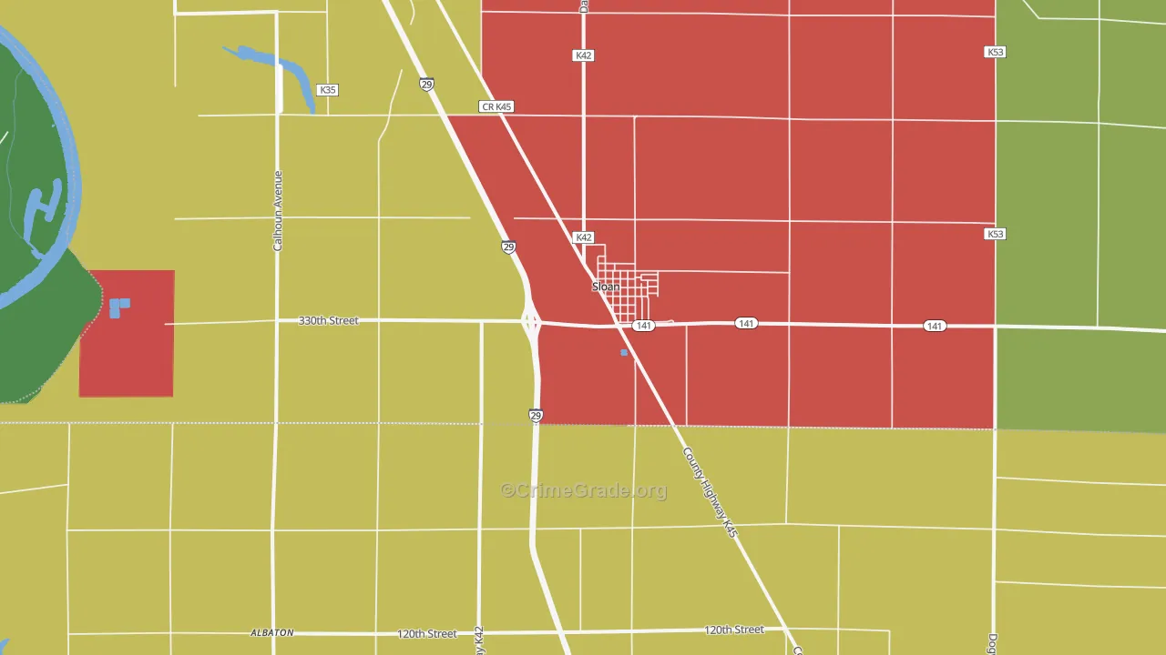 Sloan, IA Map of Drug-Related Crime Rates