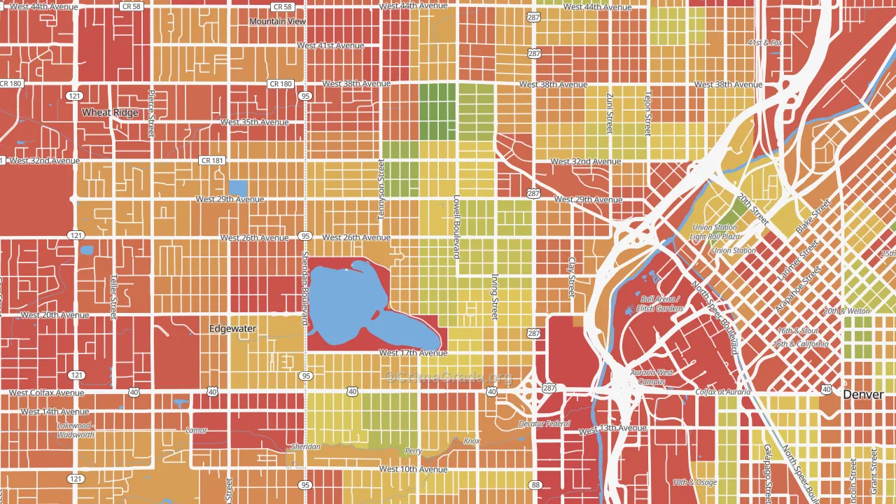Sloan Lake, Denver, CO Map of Drug-Related Crime Rates