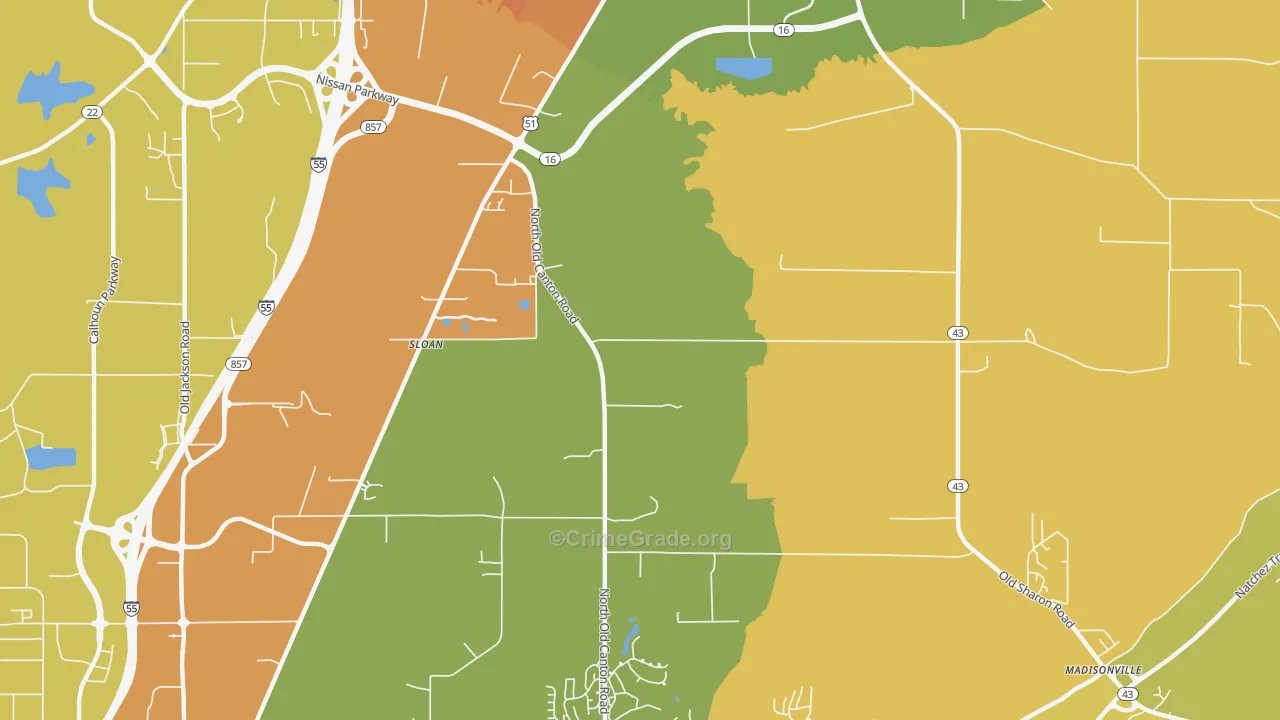 Sloan, MS Map of Drug-Related Crime Rates
