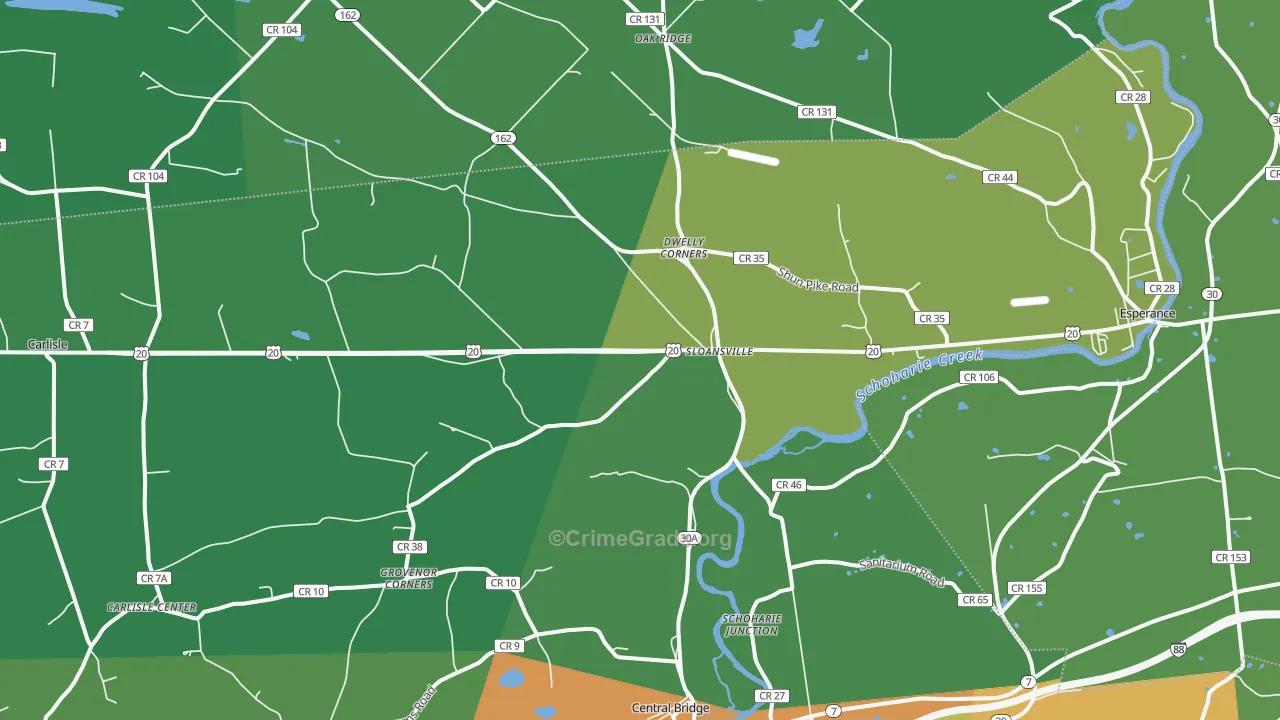 Sloansville, NY Map of Drug-Related Crime Rates