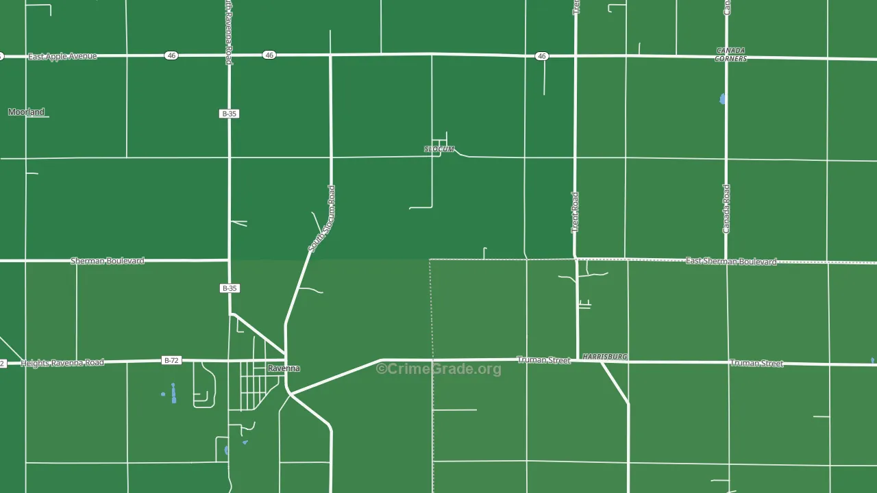 Slocum, MI Map of Drug-Related Crime Rates