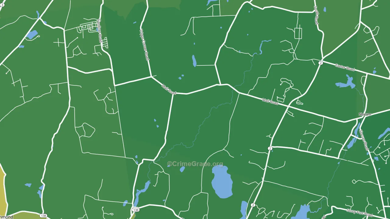 Slocum, RI Map of Drug-Related Crime Rates