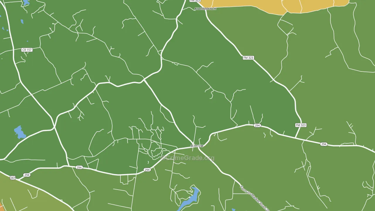 Slocum, TX Map of Drug-Related Crime Rates