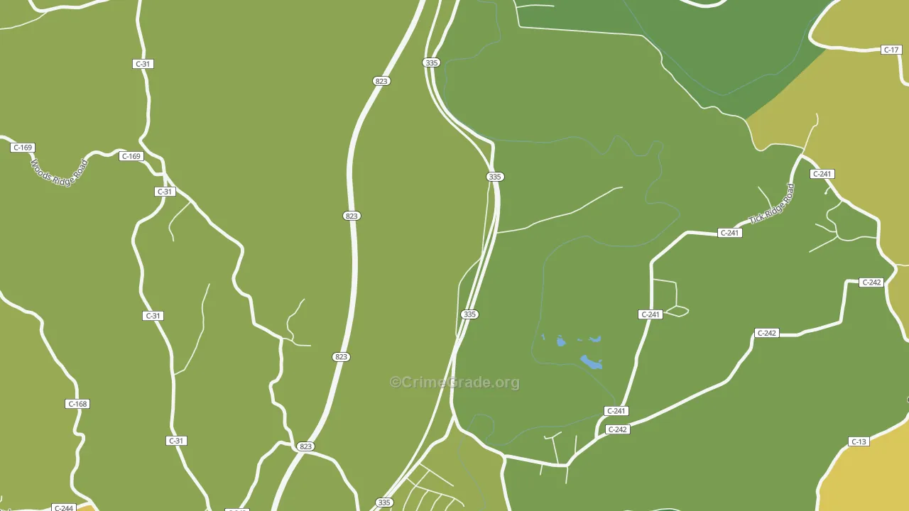 Slocums, OH Map of Drug-Related Crime Rates
