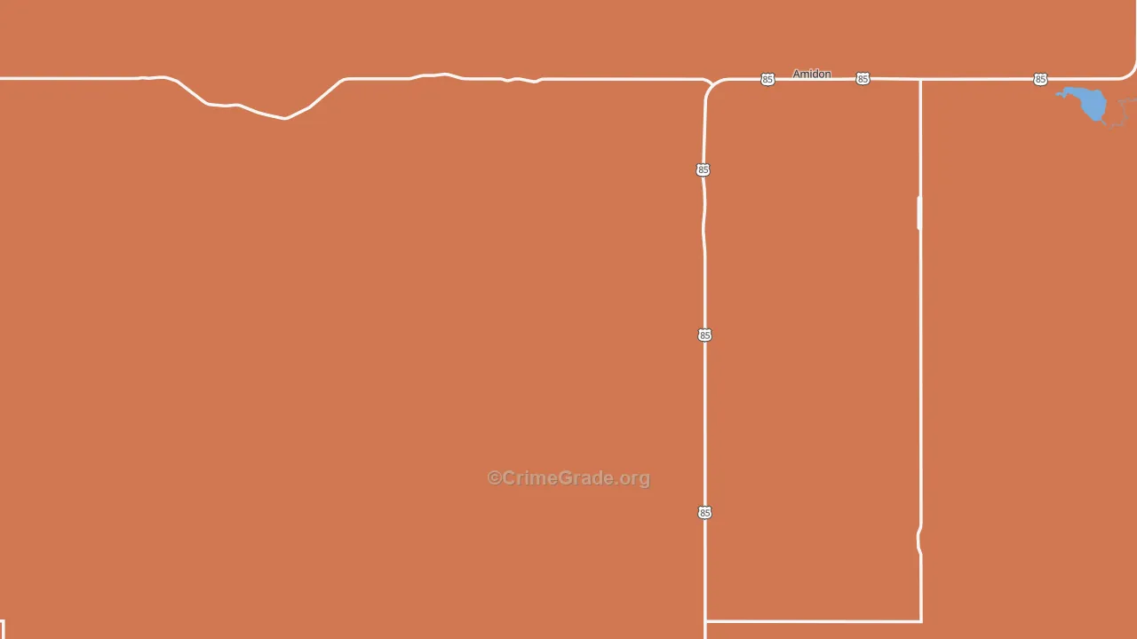 Slope County, ND Map of Drug-Related Crime Rates