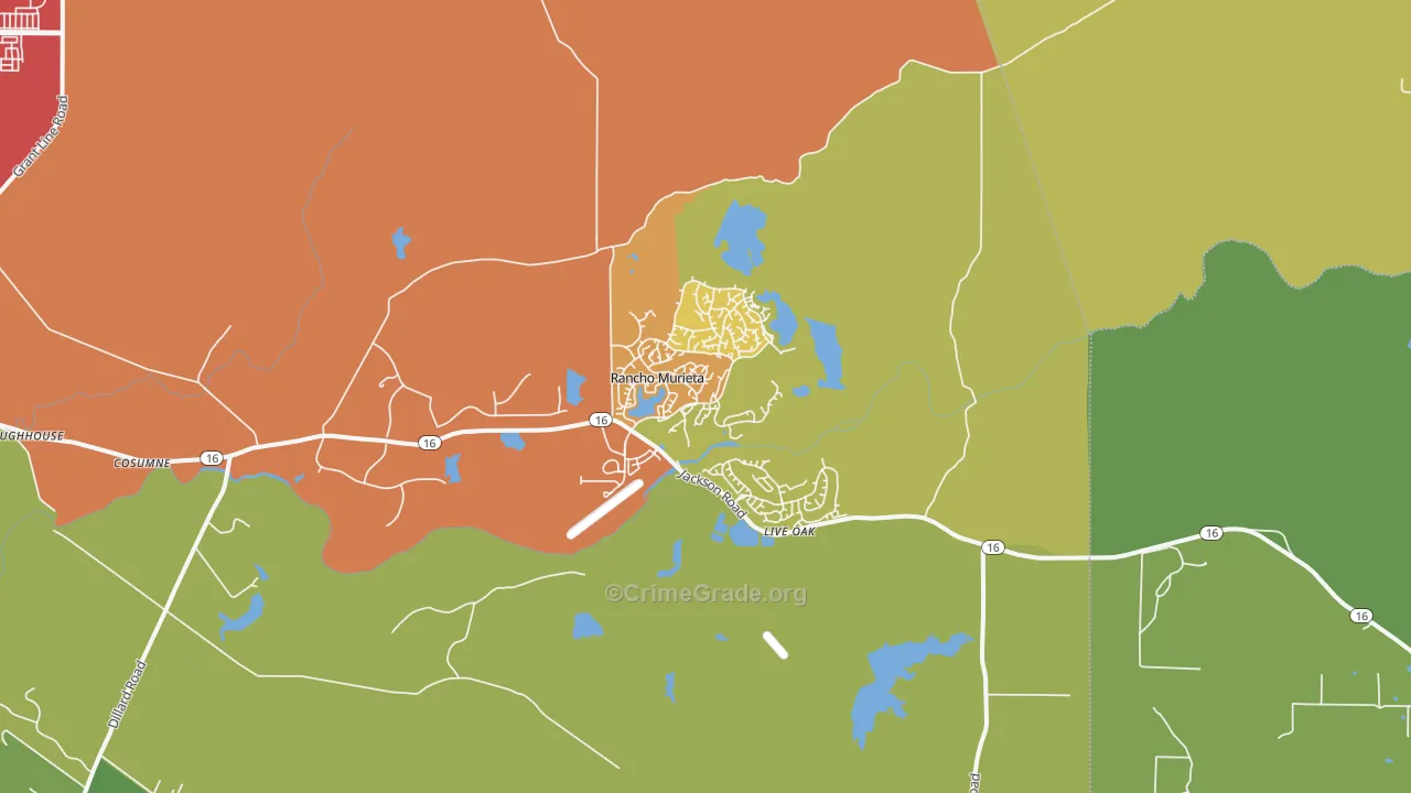 Sloughhouse, CA Map of Drug-Related Crime Rates