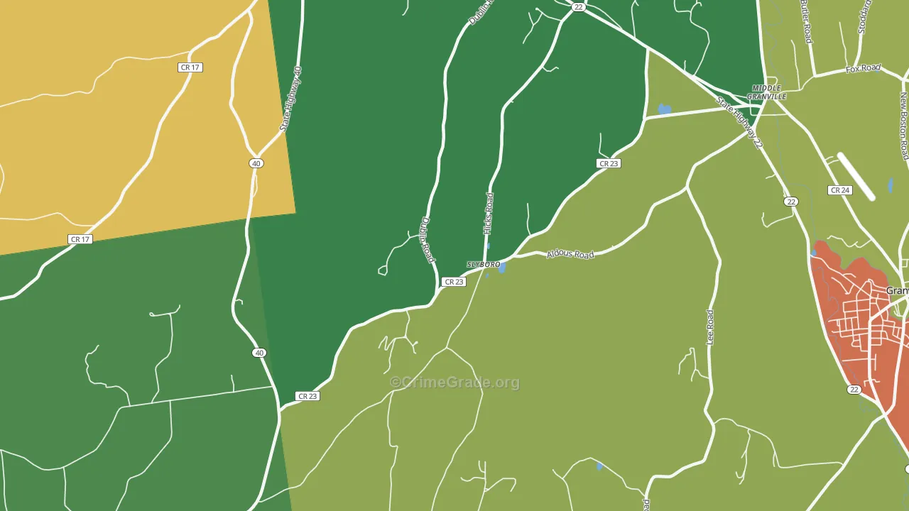 Slyboro, NY Map of Drug-Related Crime Rates
