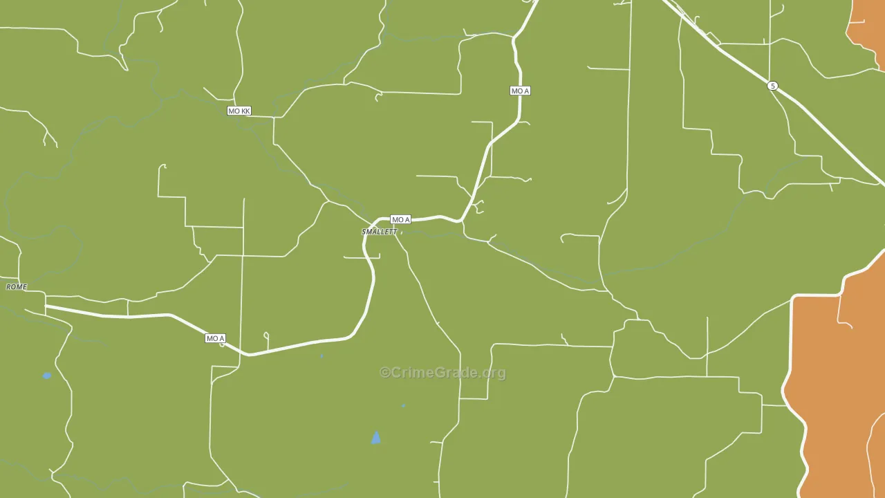Smallett, MO Map of Drug-Related Crime Rates