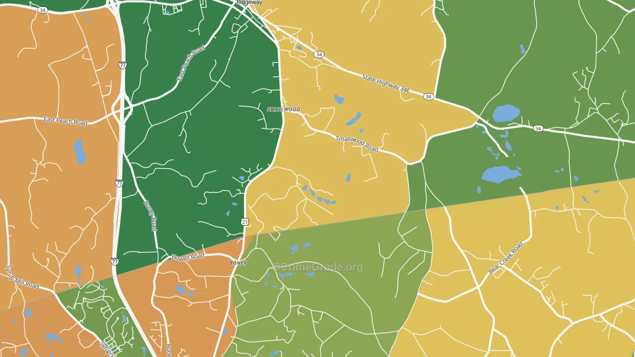 Smallwood, SC Map of Drug-Related Crime Rates