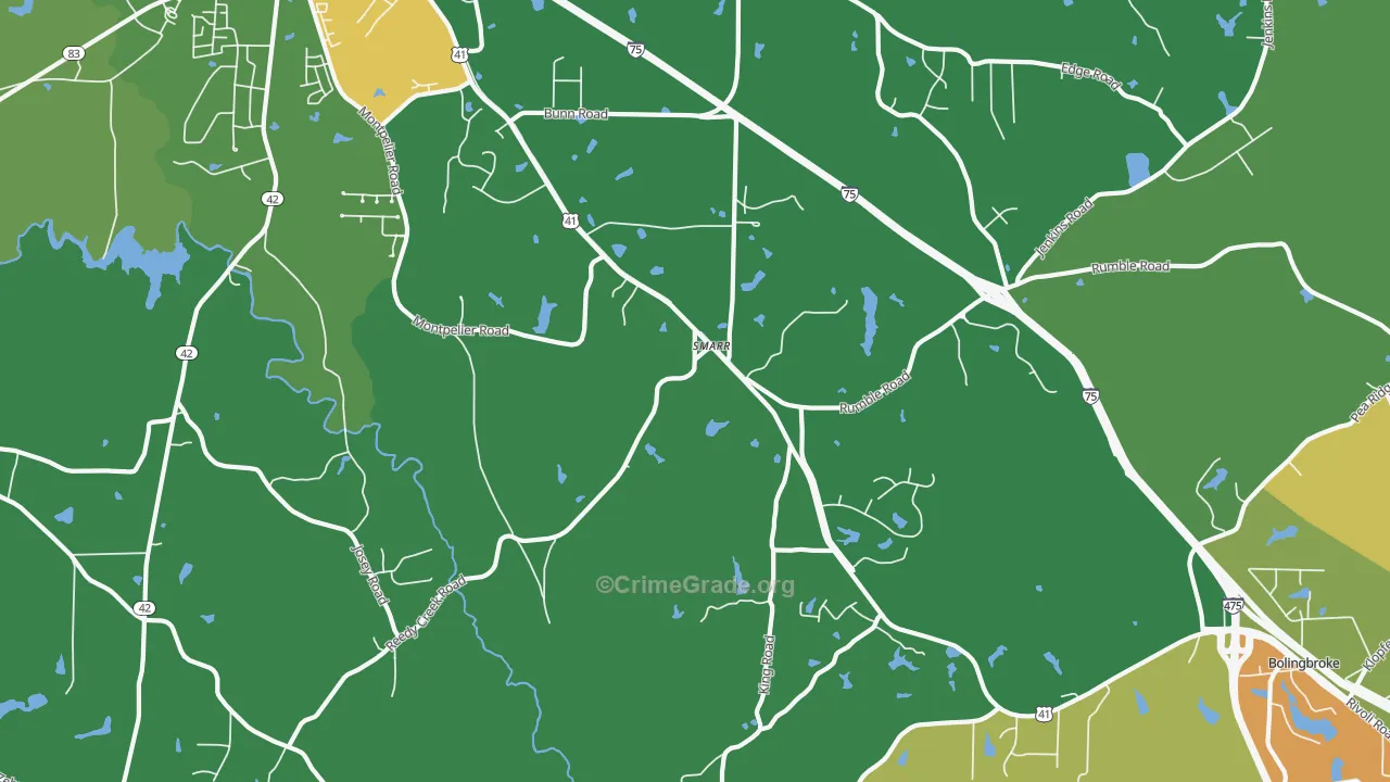 Smarr, GA Map of Drug-Related Crime Rates