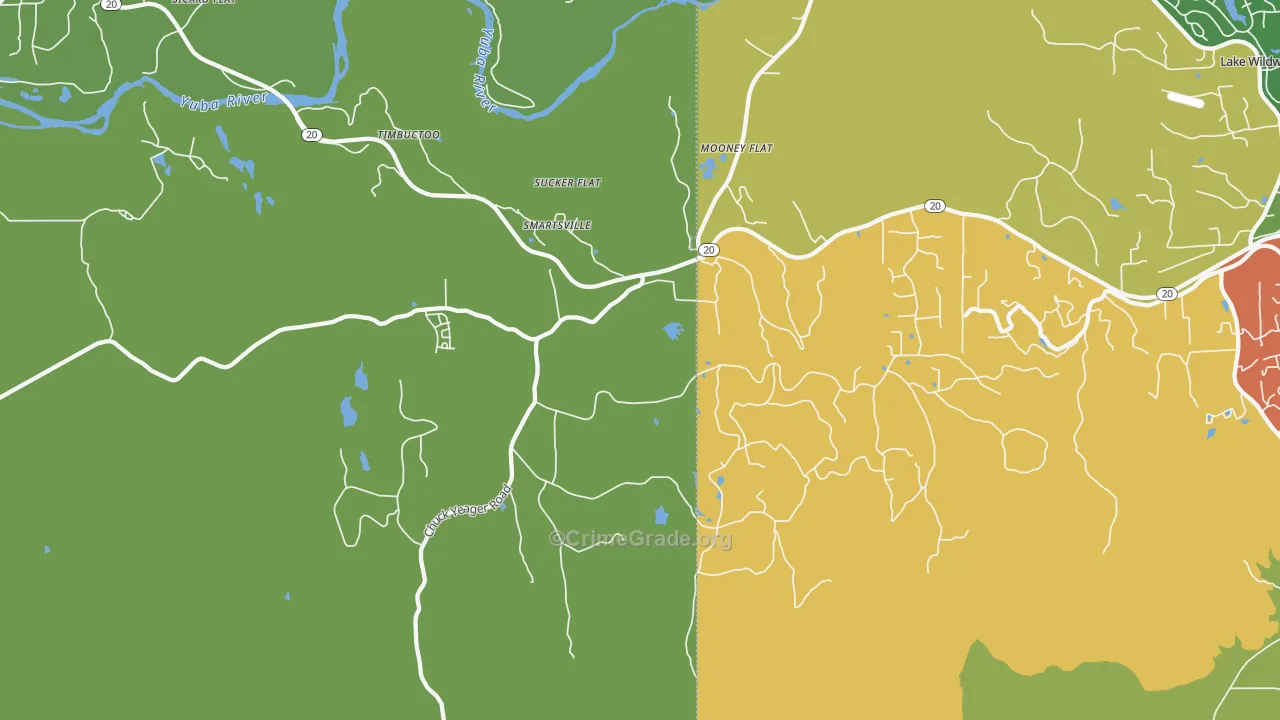 Smartville, CA Map of Drug-Related Crime Rates