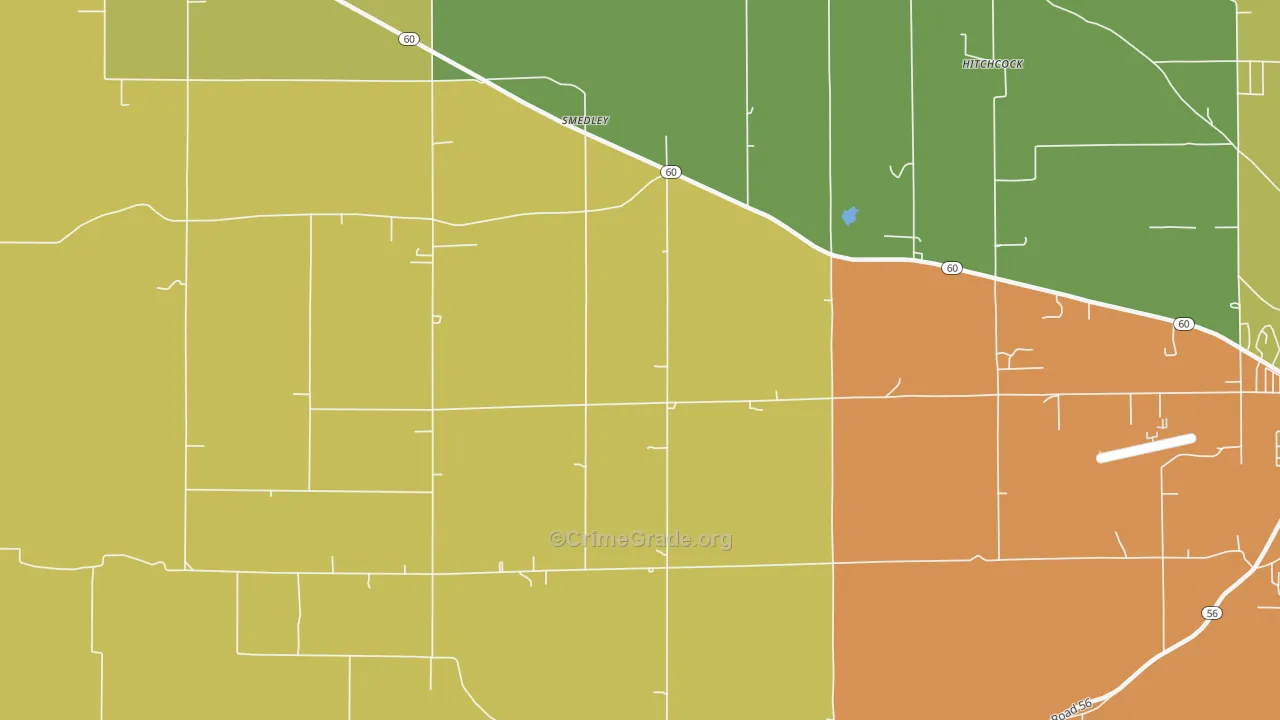 Smedley, IN Map of Drug-Related Crime Rates