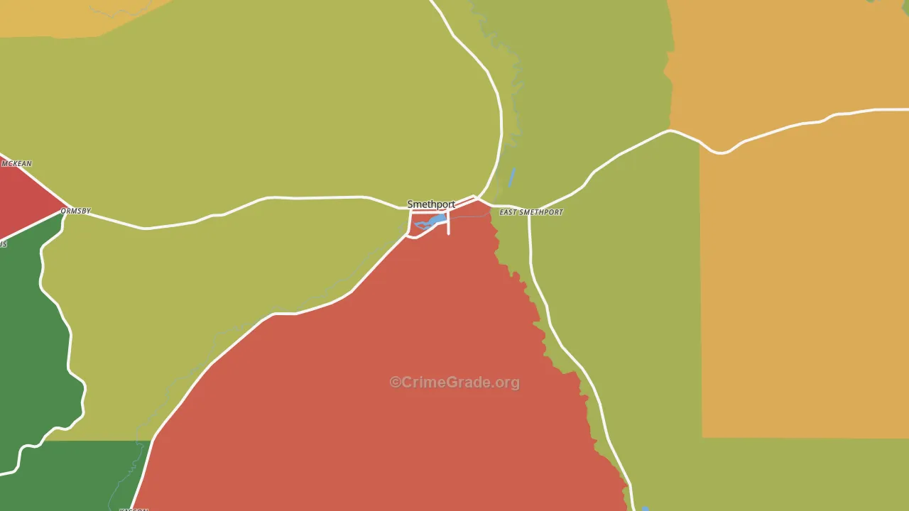Smethport, PA Map of Drug-Related Crime Rates