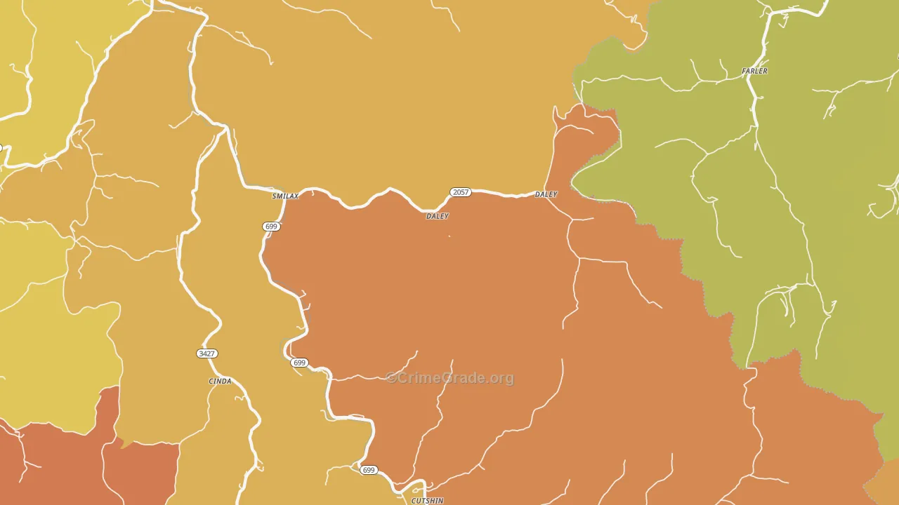 Smilax, KY Map of Drug-Related Crime Rates